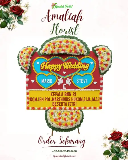 Papan Bunga Pernikahan Sende